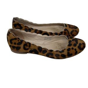 Boden Cheetah Print Scalloped Edge Round Toe Flat